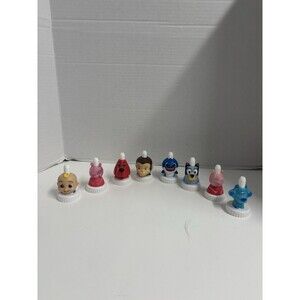 Lot of 8 Different Collectible Good 2 Grow Juice Toppers Bluey Peppa Baby Shark